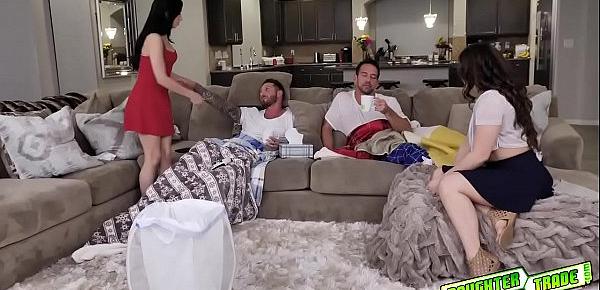  Alex Coal and Kimber Woods decide to suck their dads!